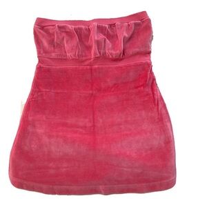 Self esteem top Strapless Velvet Mini Dress in Rose Pink